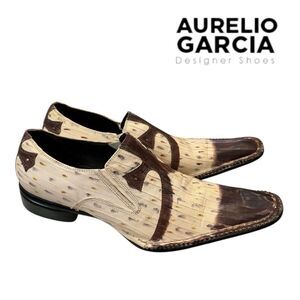 Fiesso by Aurelio Garcia Men's Square Toe Slip-on Leather Dress Shoes Loafers 7